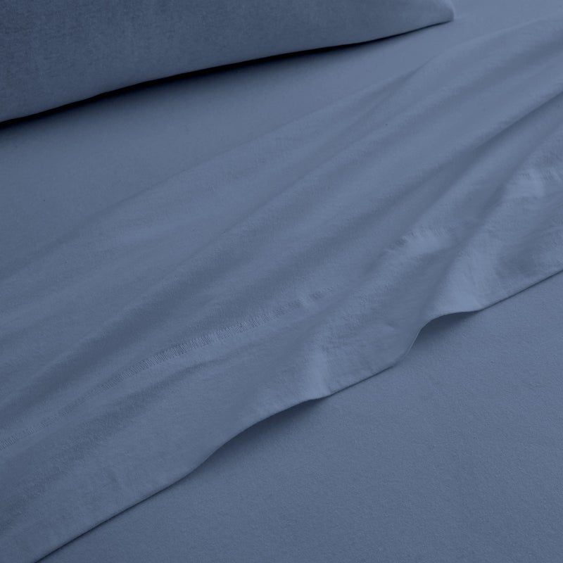 BED INC Road Trip America Jersey Sheets Set - Cotton 3 Pieces Twin Set - T-Shirt Soft Knit Stretchy Bed Sheets - All Seasonal and Deep Pockets - Certified by Oeko-TEX (Captain's Blue, Twin) - Image 4